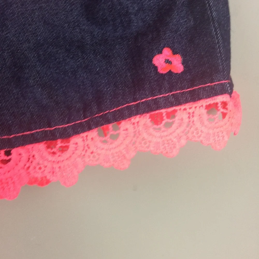 NWT Limited Too Lace Off Shoulder Flounce Ruffle Pink Romper Size 8